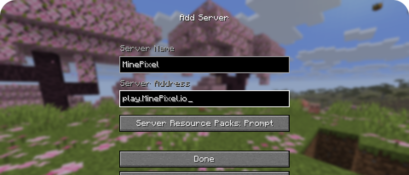 Minecraft add server screen
